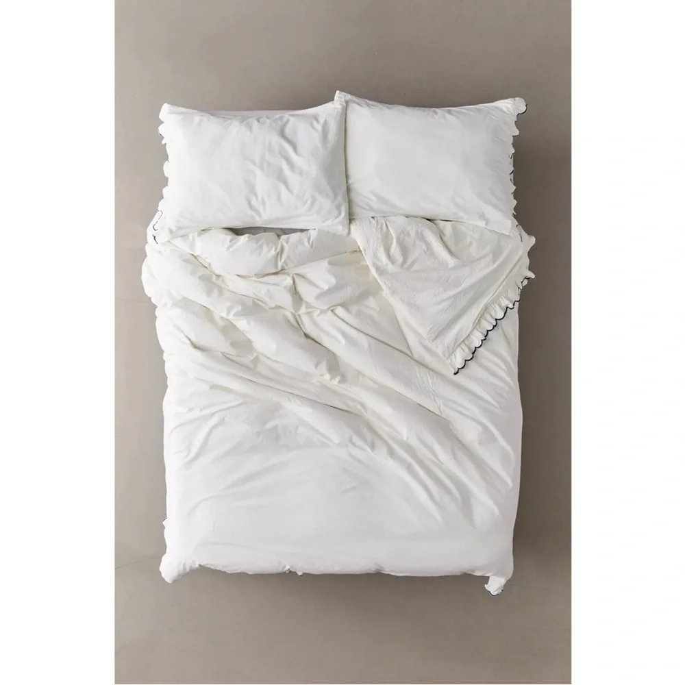 UO King Size Cherie Scalloped Duvet Cover and Shams Set